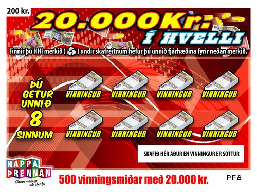 20 þúsund í hvelli rauð